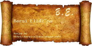 Bersi Eliána névjegykártya